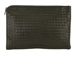 Intrecciato Pouch, Leather, Green, BO4295972S, 2*